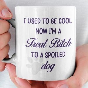 Ceramic Purple Dog Lovers Coffee Mug "I Use To be Cool..." Funny Dog Cup